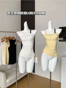 Tweede stuken zomer dames kpop schattige kern crop tops bodycon tanktop stretch vest 2000s esthetische streetwear Korean mode hot coquette girl q240511