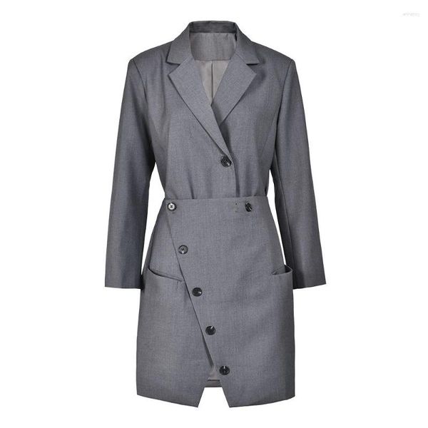 Vestido de dos piezas SuperAen Office Lady Traje Mujer Otoño Blazer Cintura Slim Falda asimétrica Conjunto de dos piezas para