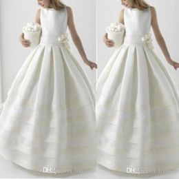 Robes de concours de deux pièces à la main avec veste robes de bal de balle fille fleur fille sainte première communion robe pour les mariages robe formelle 2021 217c