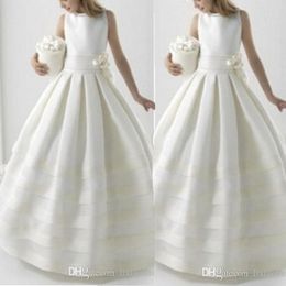 Robes de concours de deux pièces à la main avec veste robes de bal de balle fille fleur fille sainte première communion robe pour les mariages robe formelle 2021 248k