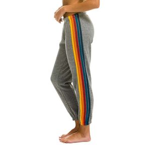 Pantalon de deux pièces Sweat à capuche surdimensionné pour femmes à rayures arc-en-ciel à manches longues Sweat-shirt à poche zippée Veste de printemps Casual Matériel amélioré Bonne qualité