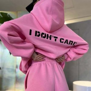 Tweede stuk set vrouwen designer kleding tracksuit mode fashion hooded geprinte hoodie sport casual set barbie roze