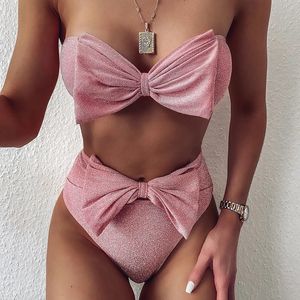 Trajes de dos piezas 2023 Mujeres Sexy High Wais Bikini Conjunto de 2 piezas Traje de baño femenino Trajes de damas Traje de baño Traje de baño de playa Damen Vestido rosa de verano 231109