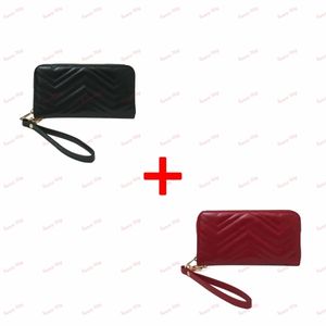 Tweede stuk portemonnee Designer Wallets Luxe portemonnees mode portemonnee munt portemonnee sleutel zakje zwart en rode vaste kleurkaarthouder draagbare tas