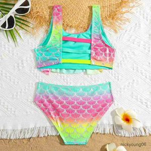 Bikini de maillot de bain Bikini Bikini Bikini ombre pour deux pièces pour les filles