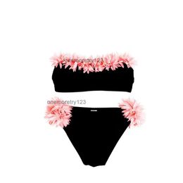 Two-Pieces Meisjes TwoPieces Prinsessenbadpak Strapless Designer Stereopetal Beachwear 1016T Meisjes Zwarte Strakke Bikini's Kinderen Zomer Comfortab