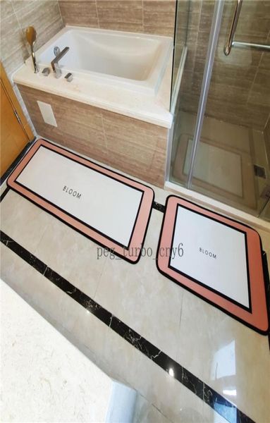 Deux pièces Set Bath Mats Letter Fashion Luxury Kitchen Cushion Durable Soft Non Slip Bathroom Accessories9684986