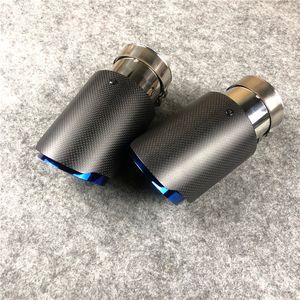 2 stuks: Universal Akrapovic Real Matte koolstofvezel uitlaatmempel tips voor auto -achterpijpen