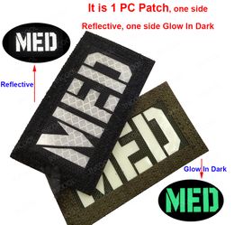 Deux côtés Patch infrarouge IR Patches réfléchissantes Med K9 chien blanc brillance dans des badges appliqués brassage de patch militaire tactique sombre 3D