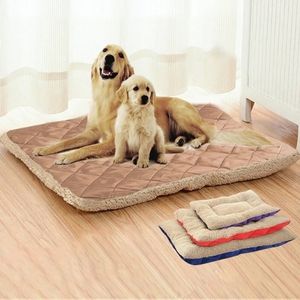 Twee kanten pluche huisdier mat zachte warme hond kat bed kennel puppy slaapbedden voor kleine medium grote honden huisdieren deken dropshipping LJ201028