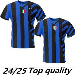 Deux étoiles 2024 Home Inter Darmian Soccer Jersey Barella inters Thuram Lautaro Vidal J. Correa Football Shirt Calhanoglu Gagliardini Men Dimarco Equtement