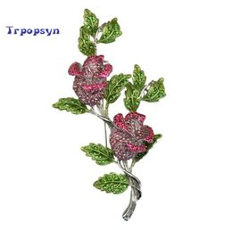 Dos estilos disponibles, broche de rosa púrpura con flor de primavera, Pin, planta botánica, joyería de moda, venta directa de fábrica, regalo completo 1915788