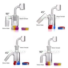 Deux styles 14mm 18mm verre Ash Catcher silicone Conteneur avec Récupérateur 4 mm Quartz Banger verre Cendriers pour le verre d'eau Bangs Dab Rigs