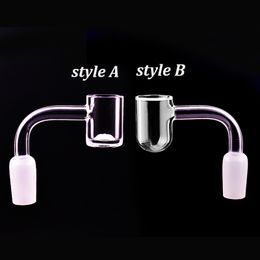 Deux styles d'accessoires pour fumeurs Round Flat Bottom Quartz Banger Nail Oil Burner Pipe Entièrement fusionné pour Dab Rigs Bong Facile à travailler Moins cher 10mm 14mm 18mm Homme Femme