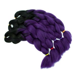 Deux tons Jumbo tresse Ombre tressage cheveux haute température Fiber Extensions de cheveux Afro boîte tresses Crochet cheveux 500g/5 pièces