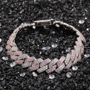 Bracelets de la chaîne de tennis Cuban Link Miami Bracelets New Fashion Hop Hop Blanc Rose AAA CUBIC Zirconia Ice Out peut ouvrir des écluses Men and Women Bling Cz Cnapper bijoux Gifts