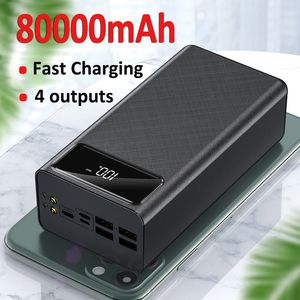 Tweewegs snellaad Power Bank Portable 80000mAh Charger Hoge capaciteit Digitale display External Battery Pack voor Xiaomi iPhone