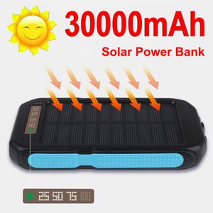 Banque d'alimentation solaire à charge rapide bidirectionnelle 20000mAh batterie externe de secours à affichage numérique d'urgence avec lumière SOS pour téléphone Xiami