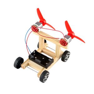 Two-wing windracing puzzeltechnologie Diy hand-geassembleerd klein fabricagemateriaalpakket kinderen puzzel speelgoed (wetenschapsontdekking