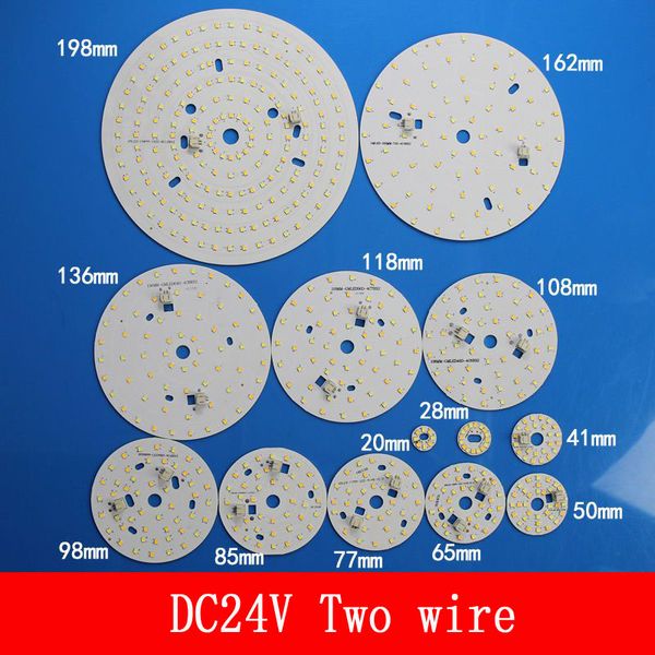 Módulo LED de dos cables DC24V SMD2835 50MM85MM 108MM 162MM LED PCB placa de lámpara de aluminio panel de bombilla fuente de luz cálida/blanca