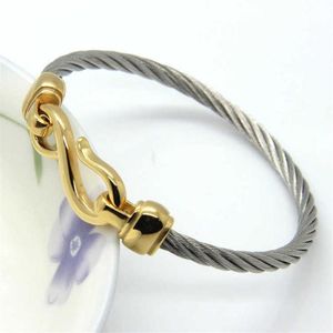 Bracelet en acier titane bicolore crochets bijoux de mode Infinity Love bracelets porte-bonheur bracelets pour femmes Q0722171f1087022