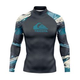 Twopiece Separa Surf Natación Buceo Camisetas Tight Manga larga Rash Guard Traje de baño Protección UV para hombres Ropa de surf Beach Floatsuit Tops 230621