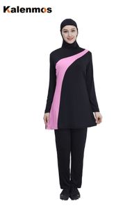 Deux pièces costumes maillot de bain musulman femmes islamiques conservateur maillot de bain couverture complète plage maillots de bain Hijab s modeste 230715