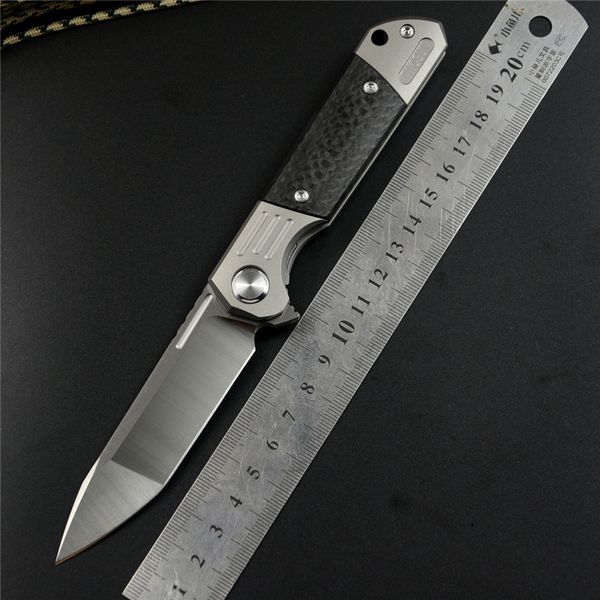 TwoSun d2 lame couteau de poche pliant couteaux tactiques couteaux de chasse titane fibre de carbone flipper outil extérieur pour les collections de cadeaux TS49