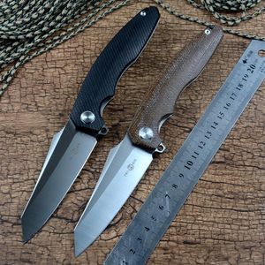 TWOSUN Flipper Fast Open Folding D2 Satin Blade G10 of Linnen Handvat Survival Utility Gentleman Gift Zakmes Gereedschap TS27238S