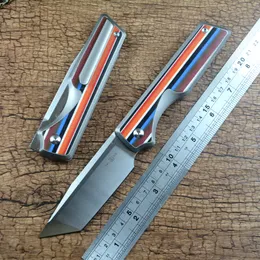 TWOSUN couteau pliant K110 lame satinée rondelle à roulement à billes en céramique coloré G10 poignée en titane couteau de poche de chasse TS436