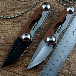 TWOSUN pliant Camping en plein air chasse couteaux de poche D2 lame noire en céramique roulement à billes rondelle Micarta titane poignée quotidien EDC TS143