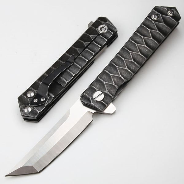 Twosun-cuchillos de bolsillo plegables para caza táctica, hoja D2, mango de acero con Clip, herramienta para exteriores, Flipper, cuchillo de apertura rápida, herramientas EDC A07 C07