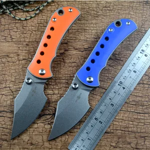 Twosun Pocket Sifting K110 Stonewash Blade G10 TC4 Titanium Many EDC Herramienta de caza al aire libre TS422