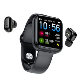 Draadloze Koptelefoon Hoofdtelefoon TWS 2 in 1 Elektronica B5.0 Sport Oordopjes Headset Met Smart Watch