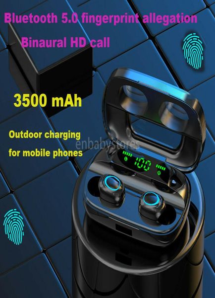 Tws 3500mah Power S11 Bank auriculares deportivos 8d Touch Led Bluetooth 50 auriculares inalámbricos estéreo Hifi auriculares con micrófono8046591