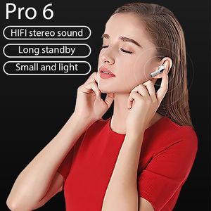 TWS Air Pro 6 oortelefoon Bluetooth-hoofdtelefoon met MIC 9D Stereo Hifi-oordopjes voor iPhone iOS Android Wireless Hands-Free Headset