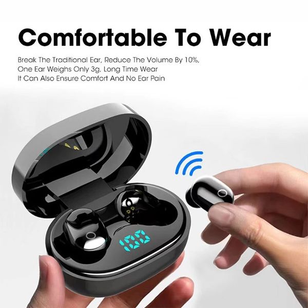 Auriculares TWS Bluetooth con pantalla LED, inalámbricos, reducción de ruido, deportivos, resistentes al agua, con micrófono, sonido estéreo