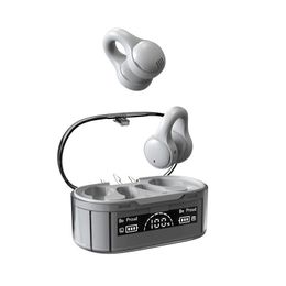 Casque Bluetooth TWS Oreilles à clipser Écouteurs sans fil Contrôle d'empreintes digitales Modèle HZC-43 Microphone intégré Affichage LED Écouteurs de sport Casques de musique