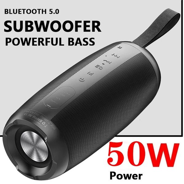 TWS Bluetooth Ser Portable colonne étanche haute puissance caisson de basses système de musique avec AUX TF USB pour ordinateur Ses Box 240126