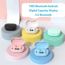 Écouteurs TWS avec affichage numérique de la capacité, couleur Macaron, intra-auriculaires, étanches, qualité stéréo Hi-fi, longue durée de vie de la batterie, cadeau parfait pour les femmes pour iOS et Android