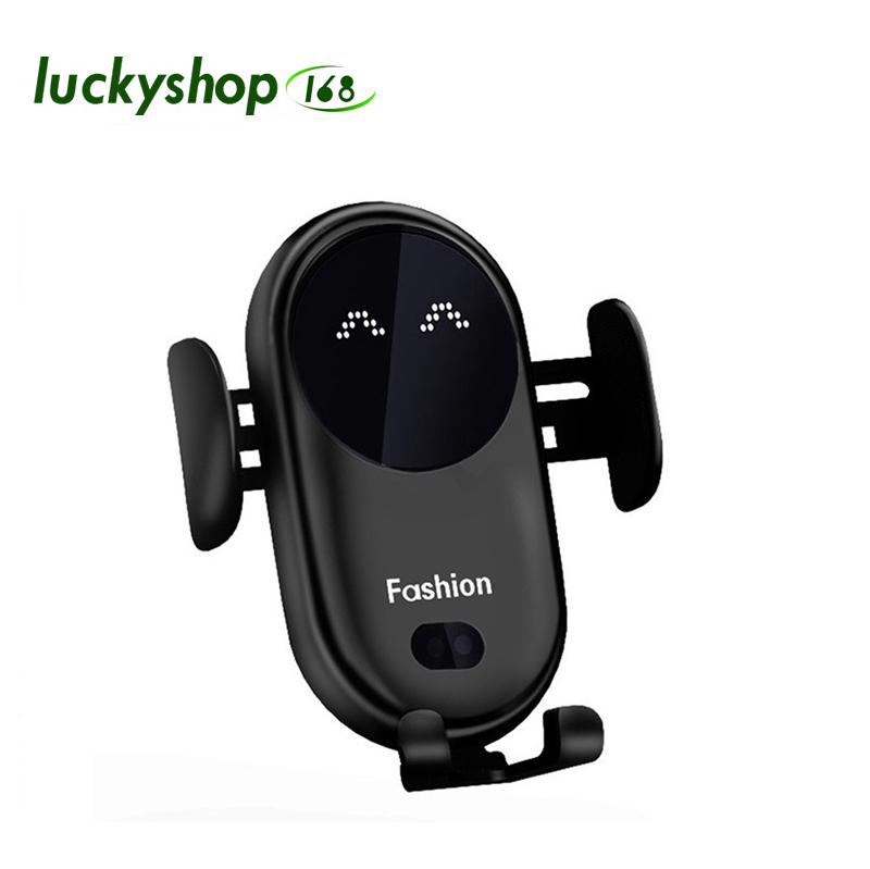 S11 Smart Infrared Sensor Wireless Charger Automatic Car Mobile Phone Holder Base Chargers with Suction Cup Mount for iPhone 14 13 12 11 XR Samsung S9 S8 S7 S6 Ect.