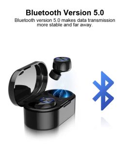 Auriculares TWS con Bluetooth, cascos impermeables de graves profundos, auriculares estéreo inalámbricos auténticos, control táctil inteligente TW80
