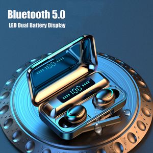 TWS F9 F9-5 Draadloze Oortelefoon Bluetooth V5.0 Mini Smart Touch Oorbuds LED-display met 1200mAh Power Bank Headset en Mic Free DHL Snel