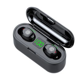 TWS F9 écouteurs sans fil Sport Bluetooth casque tactile Mini écouteurs stéréo basse casque avec 2000 mAh étui de charge batterie externe