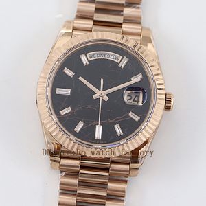 Reloj TWS de fábrica para hombre, esfera de oro rosa con diamantes, movimiento de zafiro, relojes mecánicos 2836 automáticos para hombre, 40 MM, resistente al agua