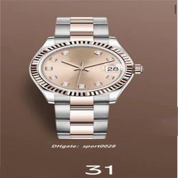 TWS usine top montre 31mm 2824 mouvement 316L bande d'acier verre saphir miroir boucle déployante montre femme dames Watches221e