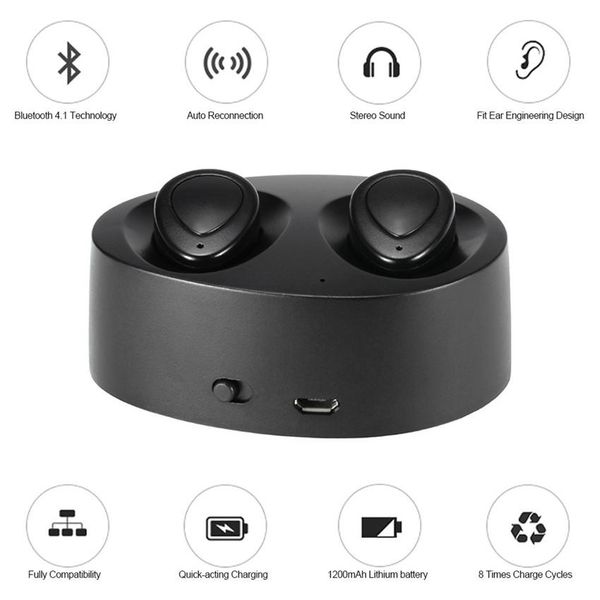 TWS K2 True Bluetooth écouteurs intra-auriculaires casque stéréo sans fil double mini jumeaux écouteurs basse micro double écouteurs casque USB chargeur boîte