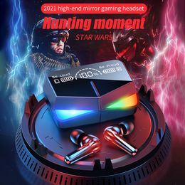 TWS M28 Low-latentie gaming headset draadloos BT5.1 oortelefoon met 9D stereo hoofdtelefoon LED-display 2000mah Power Bank Sports oordopje