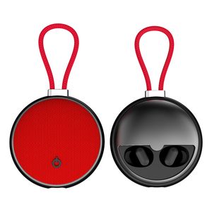 TWS Mini écouteurs haut-parleur casque 2 en 1 haut-parleur sans fil Bluetooth bouchon d'oreille intra-auriculaire boîtier de charge antibruit appairage automatique avec corde Soundbox lecteur MP3