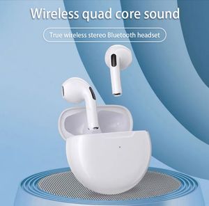 50 stcs TWS Pro6 Bluetooth -hoofdtelefoons Wireless oortelefoons oorblokken oor bods stereo sport waterdichte headset voor iPhone smartphones met winkelkast